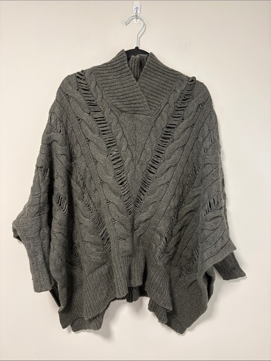 All Saints Sweaters - All Saints Gray Cable Knit Poncho
